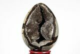 Septarian Dragon Egg Geode - Black Crystals #191482-2